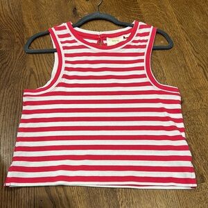 Anthropologie Red and White Striped Tank Top